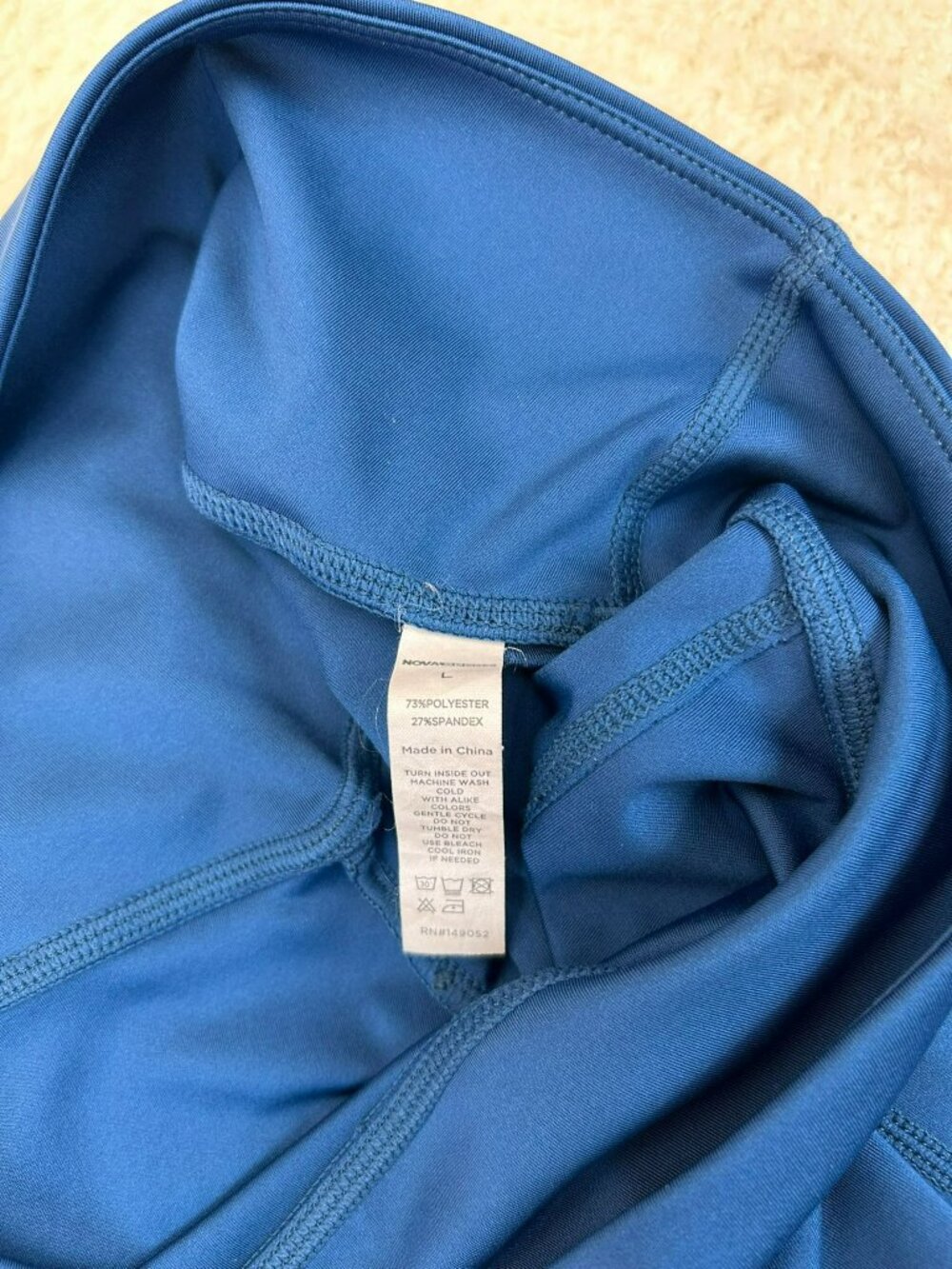 Nova Sport Womens High-Waist Blue Leggings Size L Polyester/Spandex Blend Good C - Picture 3 of 5